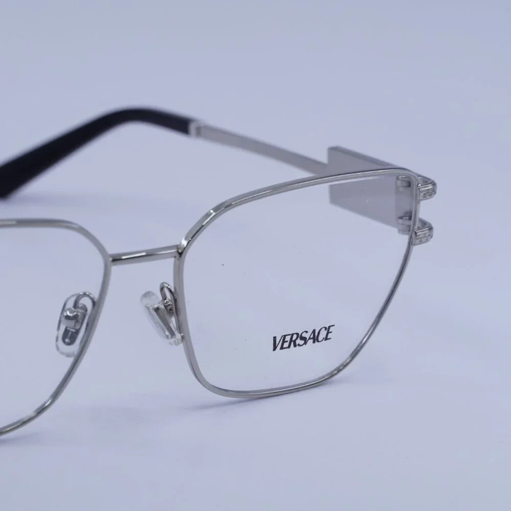 Versace VE1301 1000 Eyeglasses Silver 57mm Cat Eye Frame